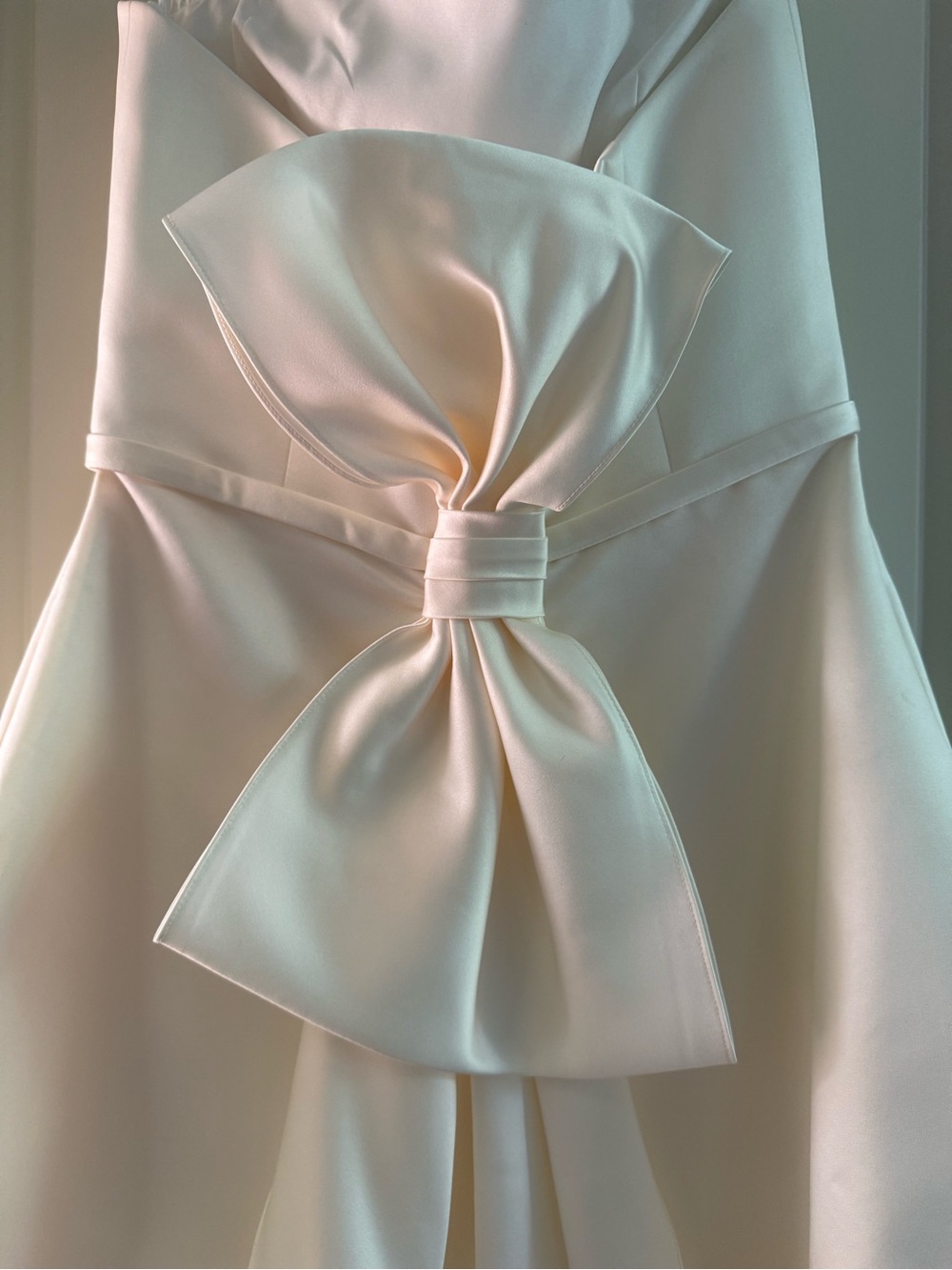 Amsale Little White Dress in Ivory Satin - Picture 7 of 11